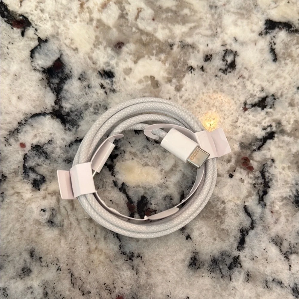 White USBC to USBC Charging Cable 3ft